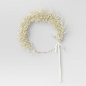 NWT threshold ring faux pampas grass wreath 22”